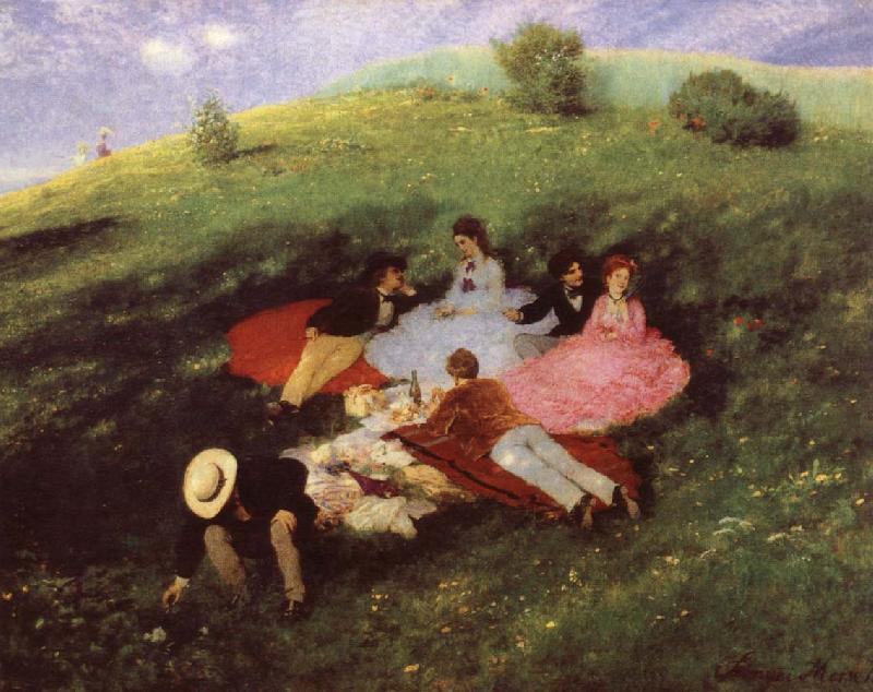 Merse, Pal Szinyei Luncheon on the Grass France oil painting art